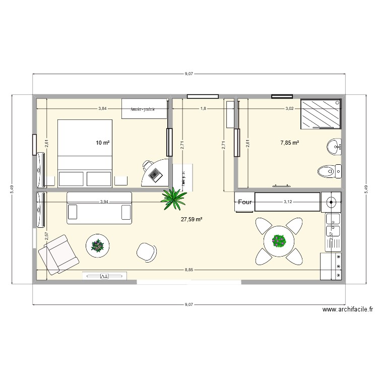 Terrain Flayosc. Plan de 3 pièces et 45 m2
