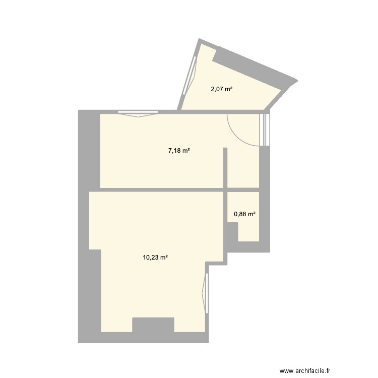 FFlocon. Plan de 4 pièces et 20 m2
