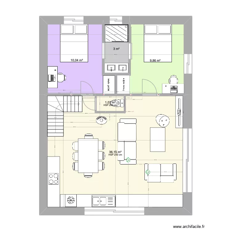 RdC Caro grange -2 v5. Plan de 6  et 124 m²