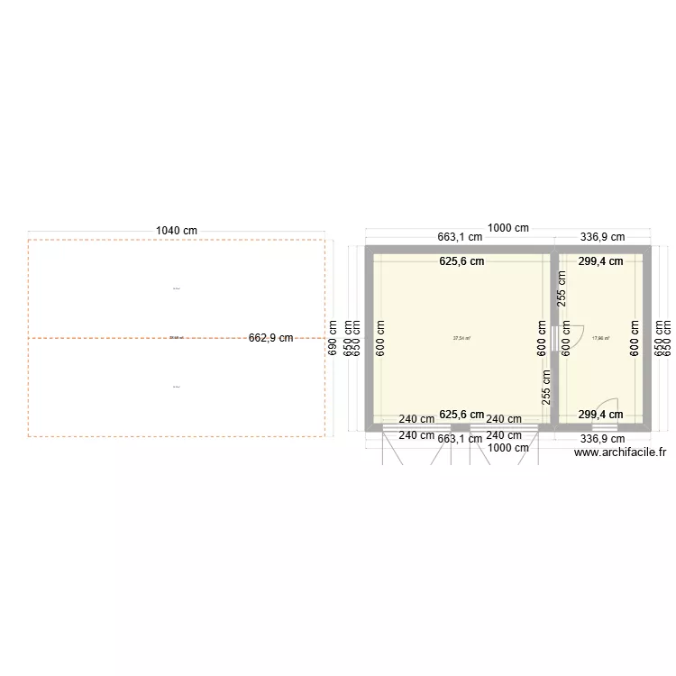 DOUBLE GARAGE + ATELIER. Plan de 