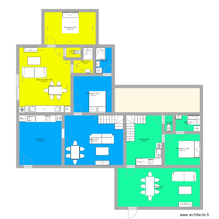 besse rdc. Plan de 14 pièces et 184 m2