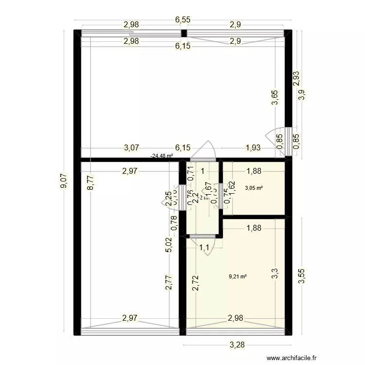 Toureille 75/3. Plan de 4  et 52 m²