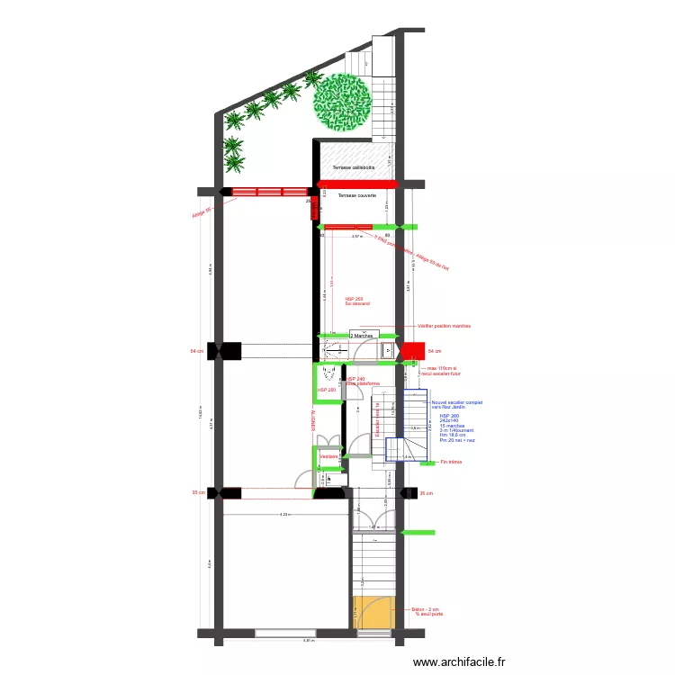 BAUCQ 77 Bel &eacute;tage Escaliers/Tr&eacute;mie. Plan de 0 pièce et 0 m2