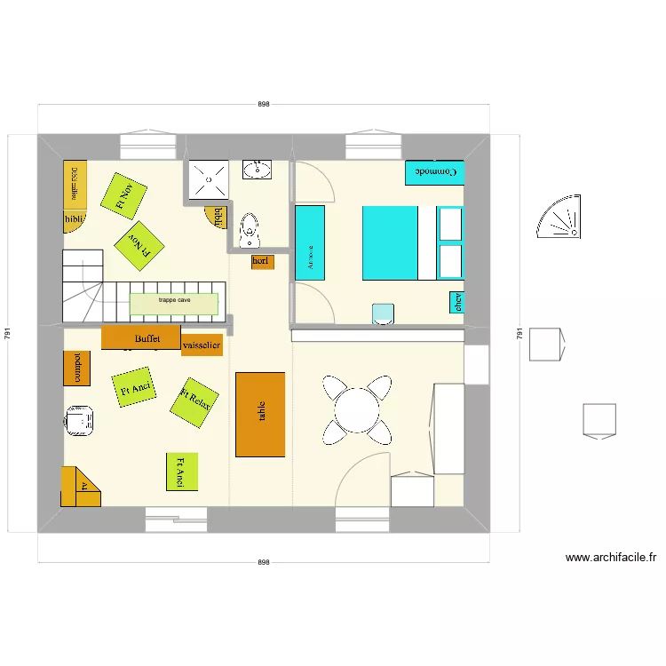 en face : essai 6b. Plan de 