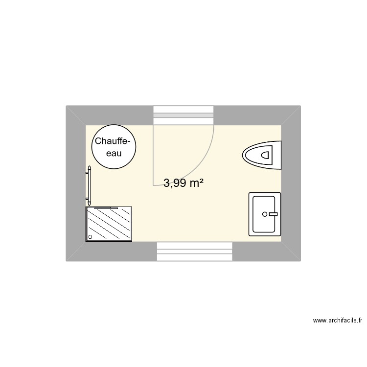 etape 2. Plan de 1 pièce et 4 m2