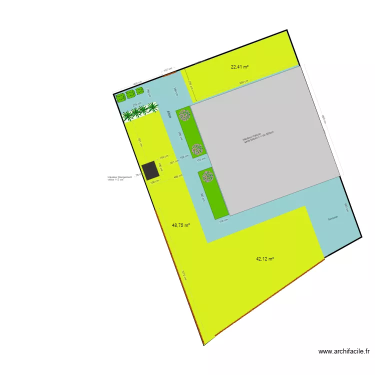 Implantation rangement v&eacute;los actuel. Plan de 