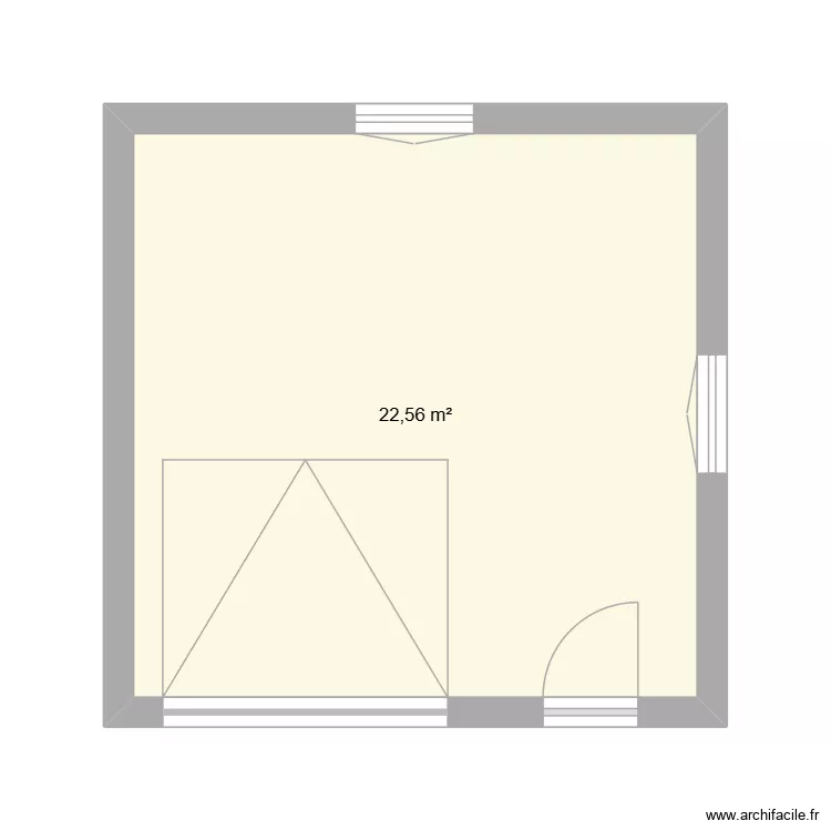 Abri de jardin. Plan de 1  et 23 m²