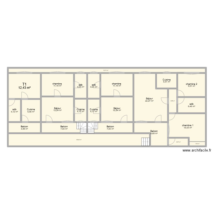MPAKA 120 BB5. Plan de 25 pièces et 218 m2