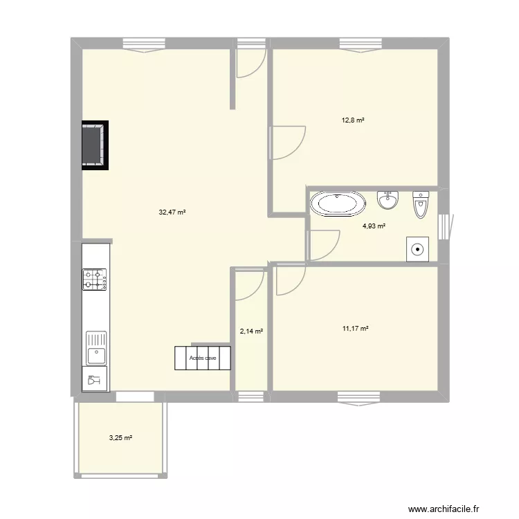 Victoline. Plan de 6 Pièces et 67 m²