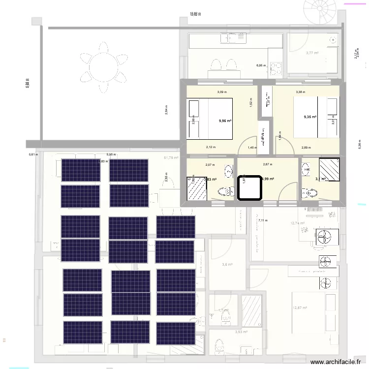 Projet 7 -version 3. Plan de 14 et 166 m² Projet 7 -version 3. Plan de 14 et 166 m²