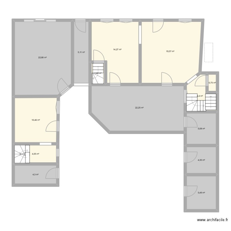 RAUX - LOUVIERS. Plan de 26 pièces et 207 m2