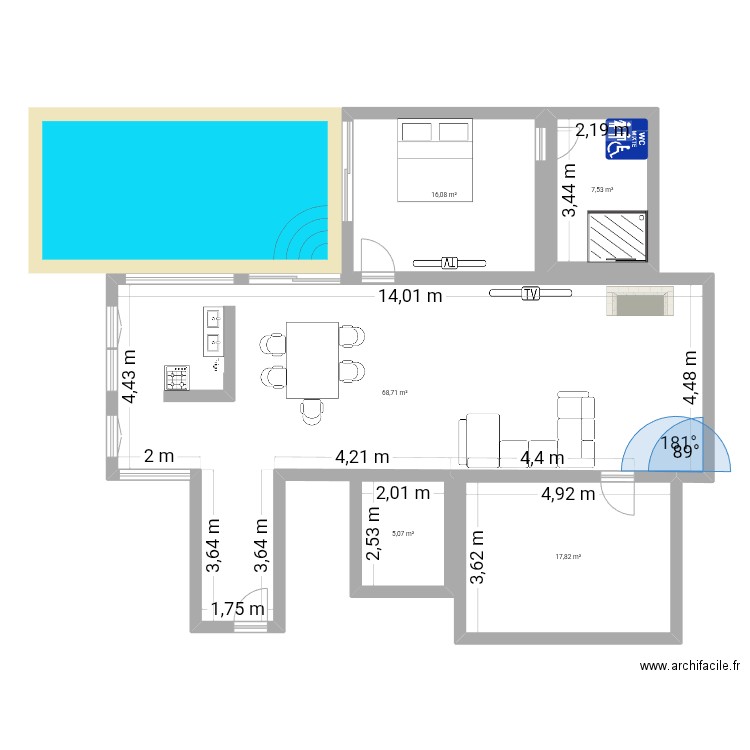 MAISON 1. Plan de 5 pièces et 115 m2