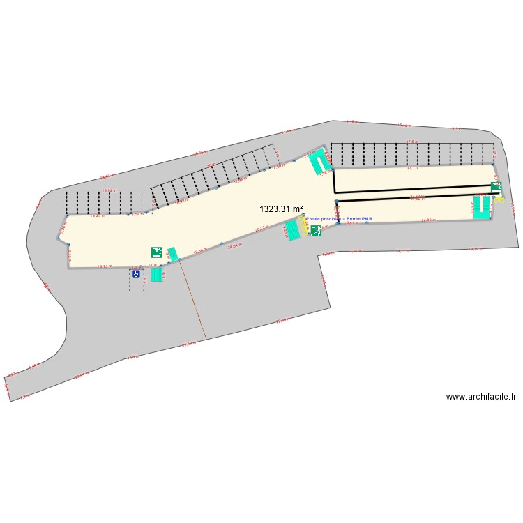 Les Mélèzes. Plan de 1 pièce et 1323 m2