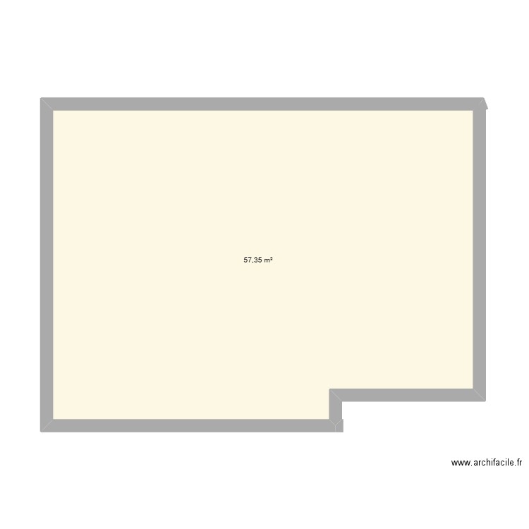 essai. Plan de 1 pièce et 57 m2
