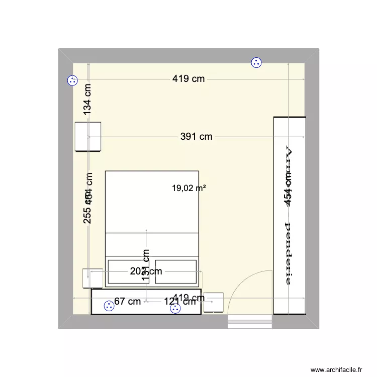 Chambre parents . Plan de 