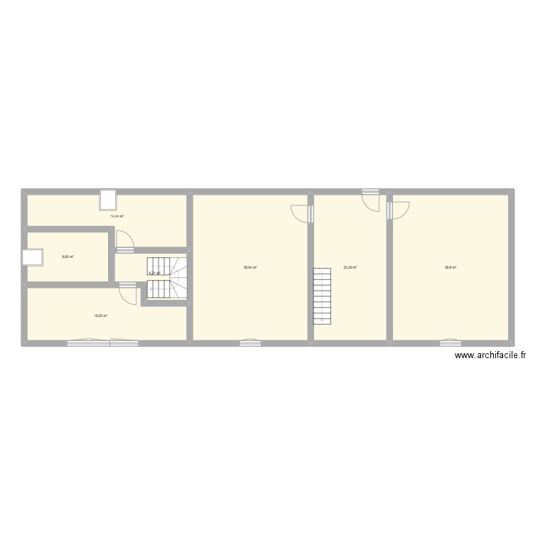 1ER LACHAPELLE. Plan de 7 pièces et 143 m2
