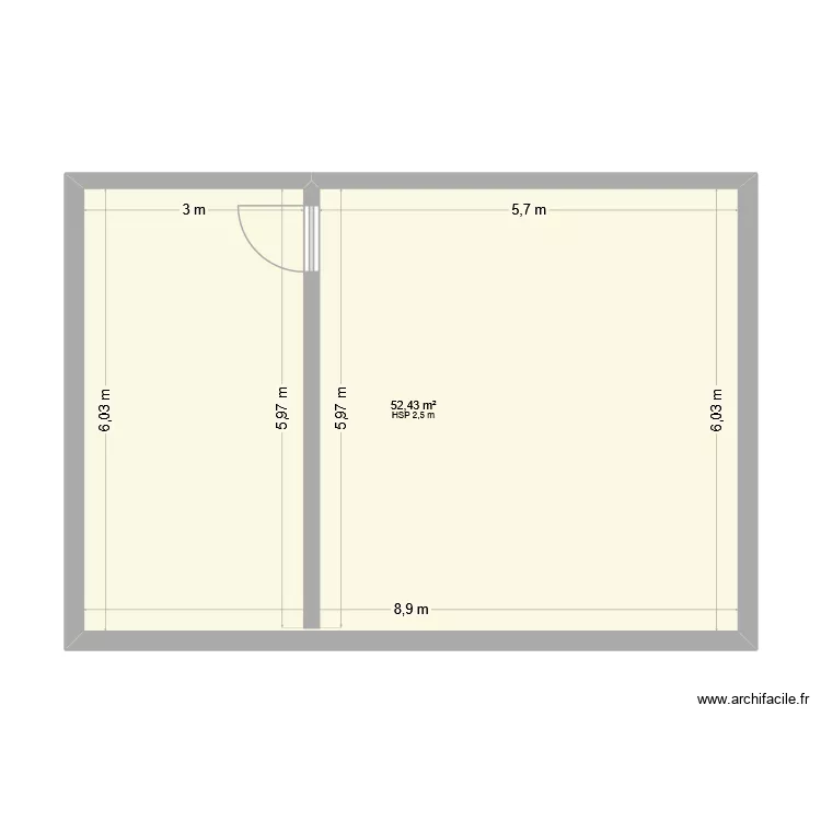 Extension. Plan de 1 Pièce et 52 m² Extension. Plan de 1 Pièce et 52 m²