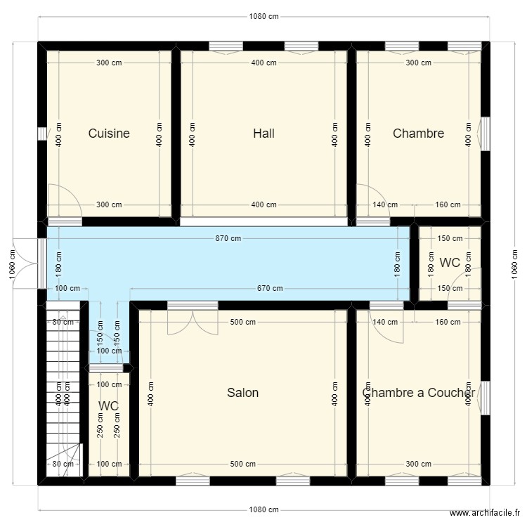 Plan de Terrain de Client 46 45 75 53 V2. Plan de 9 pièces et 98 m2