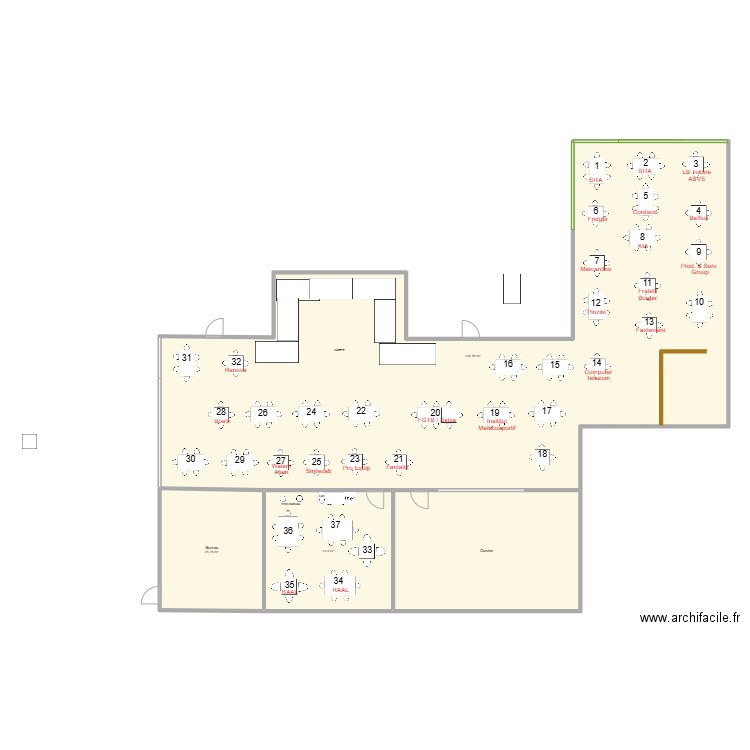 Sita Osteria. Plan de 4 pièces et 345 m2