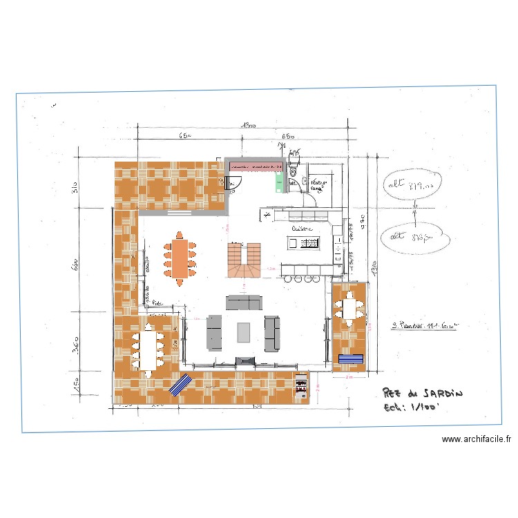 RC SAMOENS esc central. Plan de 3 pièces et 41 m2