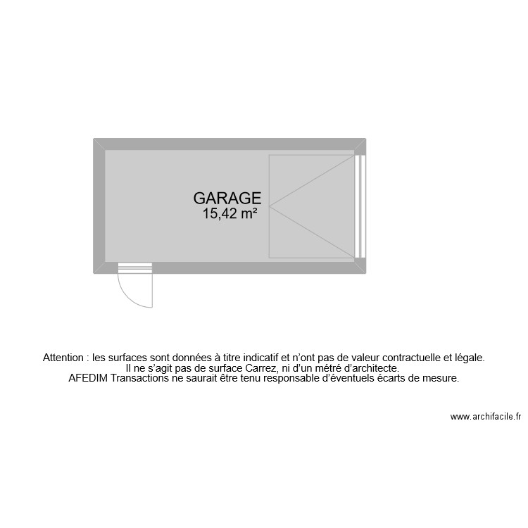 BI 9419 GARAGE . Plan de 1 pièce et 15 m2