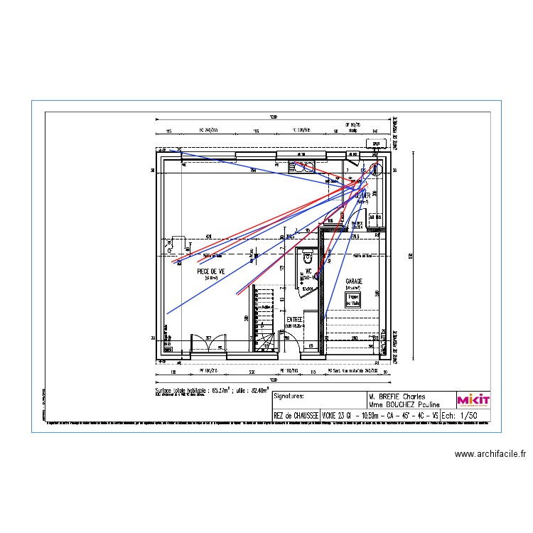 BREFFIE RDC PLOMBERIE. Plan de 0 pièce et 0 m2