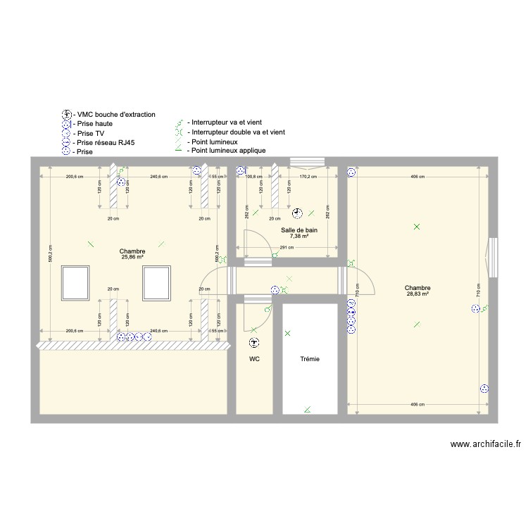 Etage Combles velux. Plan de 0 pièce et 0 m2