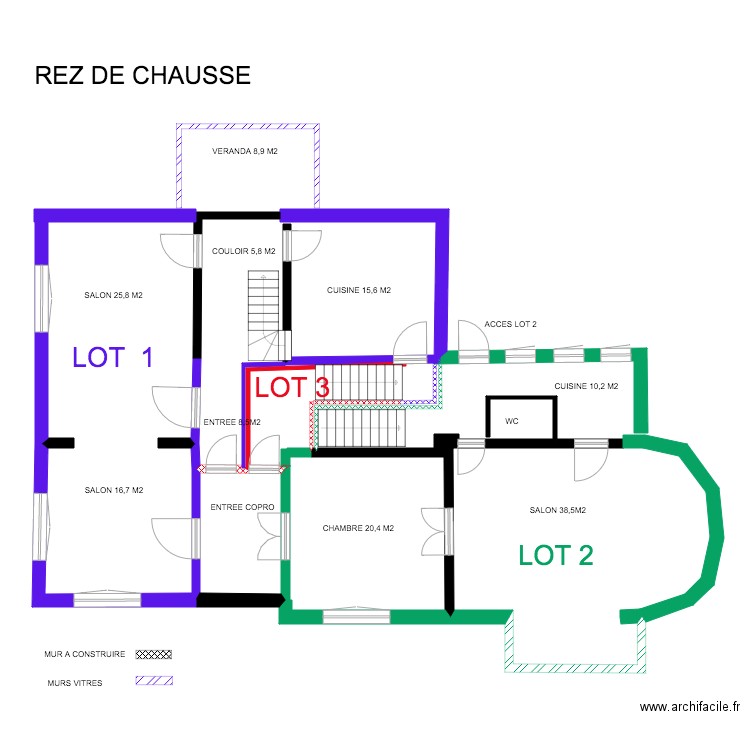 REZ DE CHAUSSE GUILLAUME. Plan de 0 pièce et 0 m2