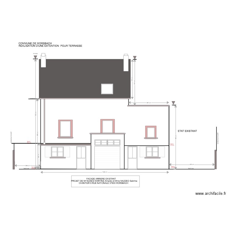 SABRINA FACADE EXISTANTE 1. Plan de 0 pièce et 0 m2