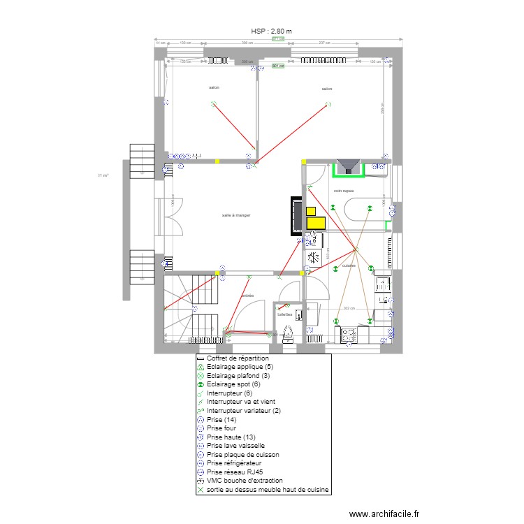 Enghien rez de chaussée électricité 29 12 2020. Plan de 0 pièce et 0 m2