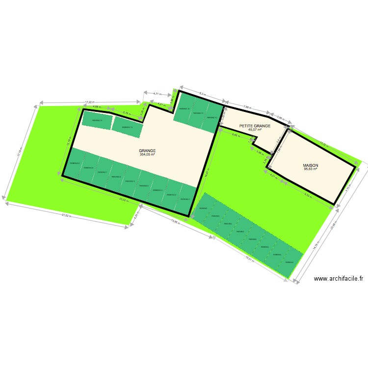  SCHNEIDER PARKING cotation. Plan de 0 pièce et 0 m2