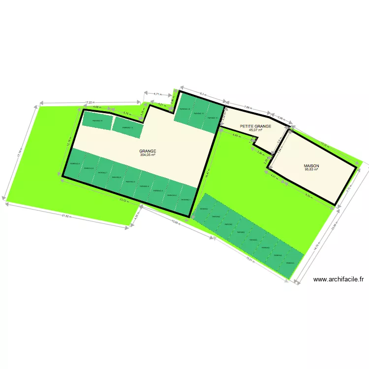  SCHNEIDER PARKING cotation. Plan de 