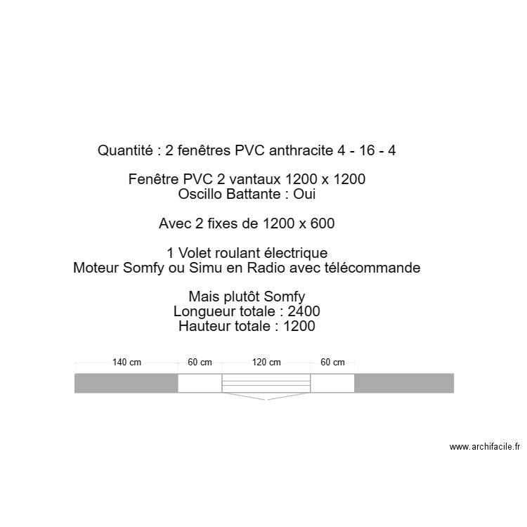 Fenêtre 1200 x 2400 OB. Plan de 0 pièce et 0 m2