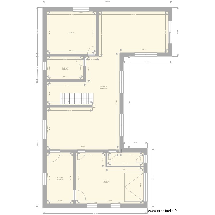Plan projet chalet des Sables RDC facade Ouest 2. Plan de 0 pièce et 0 m2
