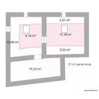 Poleymieux - division maison COMBLES AMENAGES (sans cloison ni isolation)