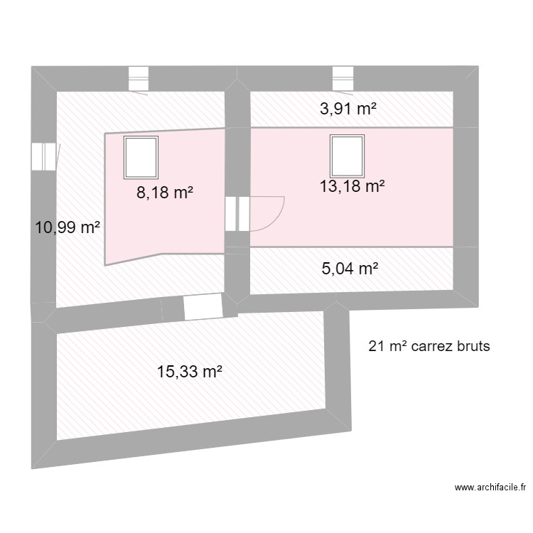 Poleymieux - division maison COMBLES AMENAGES (sans cloison ni isolation). Plan de 0 pièce et 0 m2