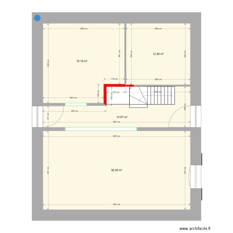 Maison RDC avec modif mur. Plan de 0 pièce et 0 m2