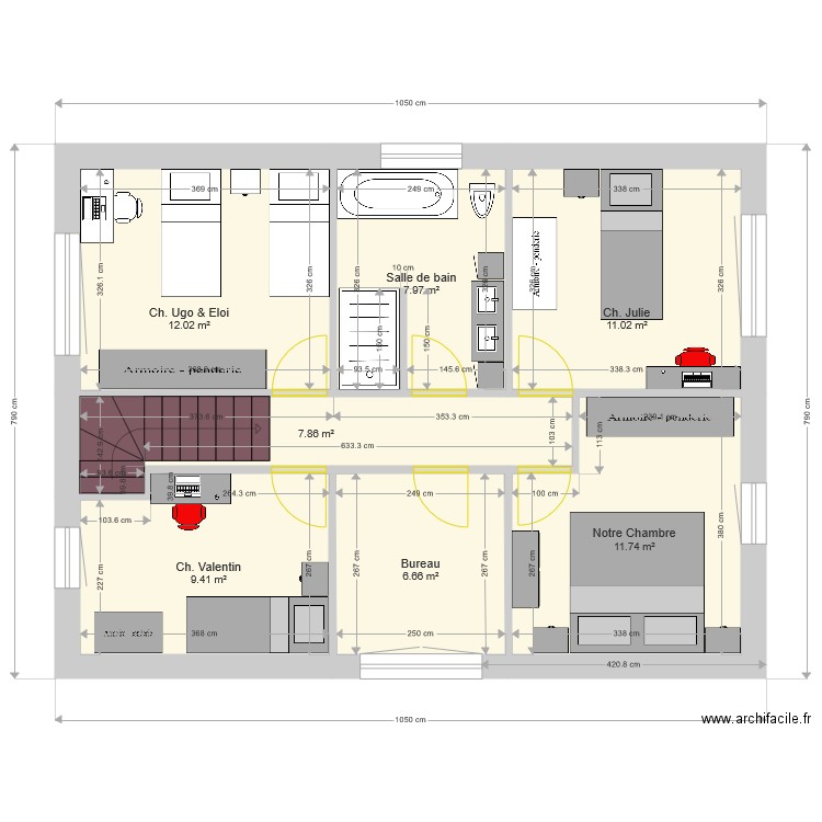 Plan 1330 par 790. Plan de 0 pièce et 0 m2