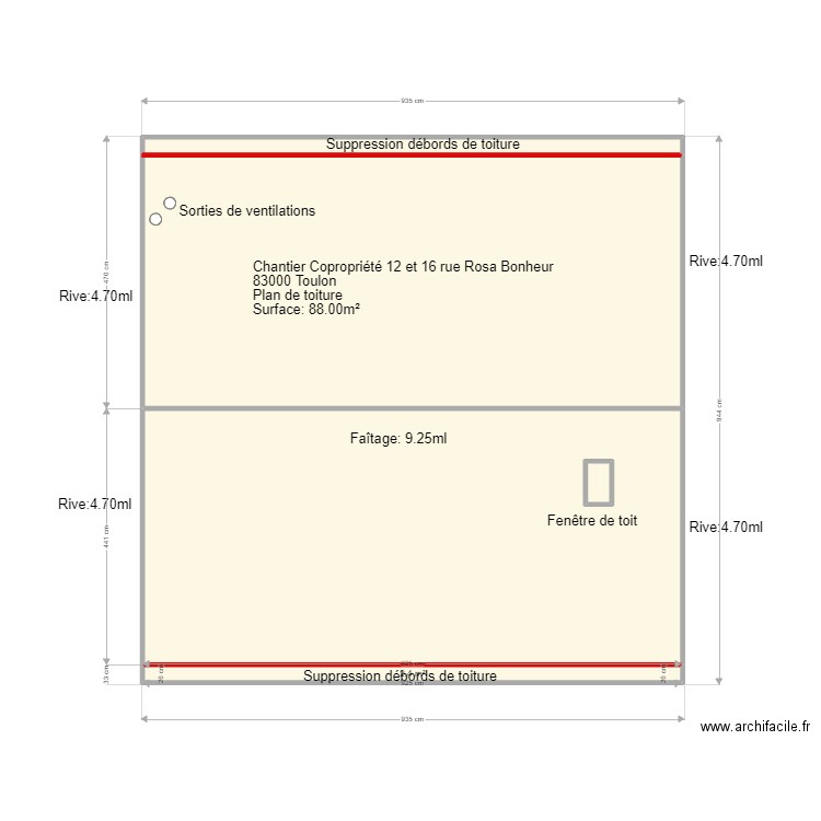 Plan Rosa Bonheur. Plan de 0 pièce et 0 m2