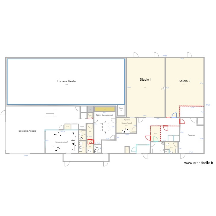 EDNL rez-de-chaussée Plan F. Plan de 0 pièce et 0 m2