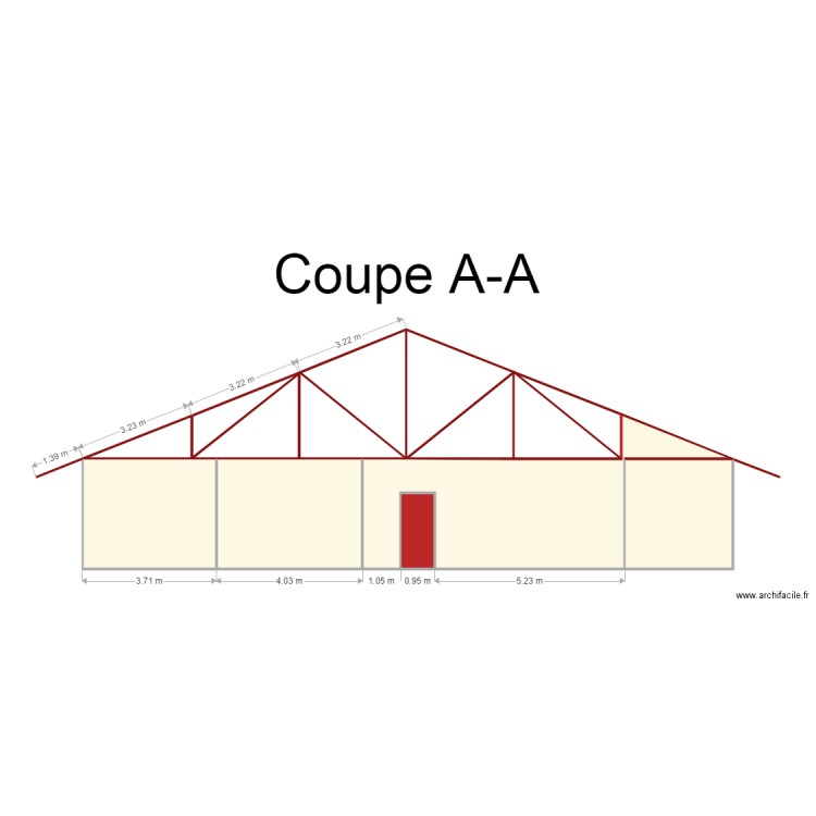 coupe AA prosper. Plan de 0 pièce et 0 m2