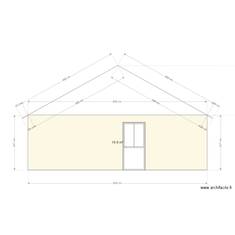 facade nord. Plan de 0 pièce et 0 m2