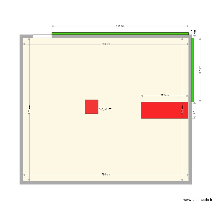 Plan Fenerive EST. Plan de 1 pièce et 53 m2