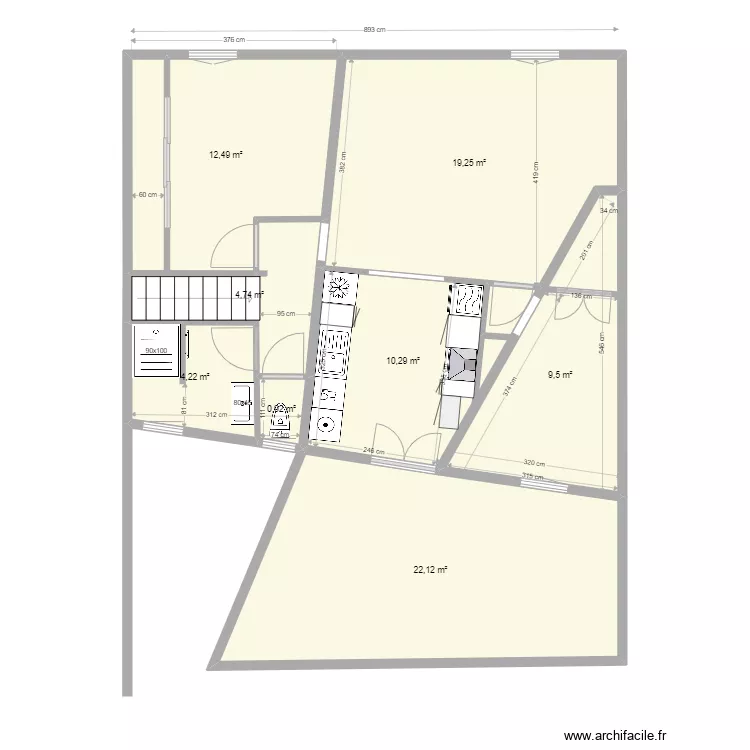 boetie haut sans cotes. Plan de 