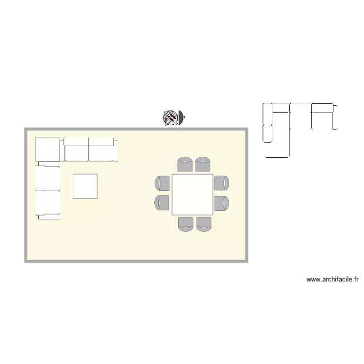 Terrasse couverte. Plan de 