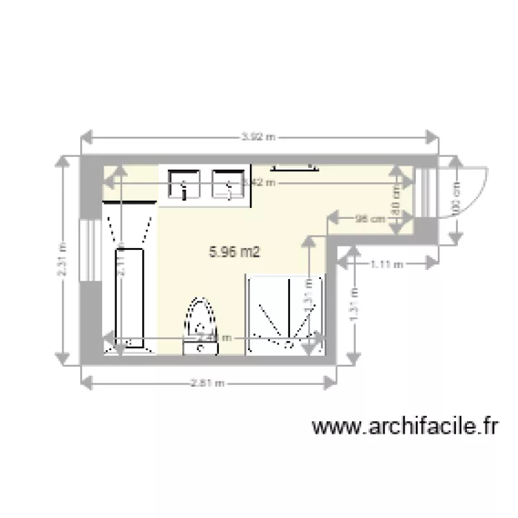 salle de bain. Plan de 