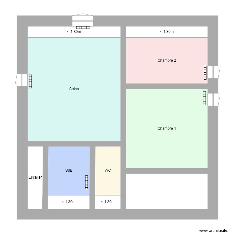 Jallaguier Jean. Plan de 18 pièces et 227 m2