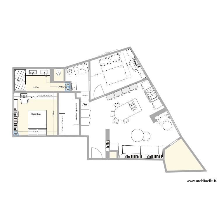 SAINT ELOI V2. Plan de 5 pièces et 21 m2