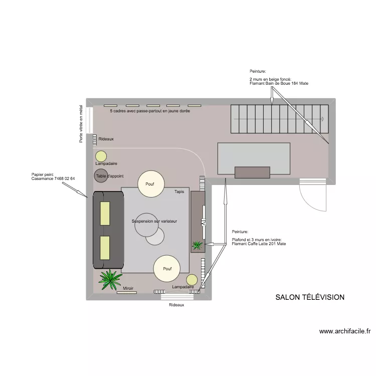 Salon T&eacute;l&eacute;vision D&eacute;tails. Plan de 