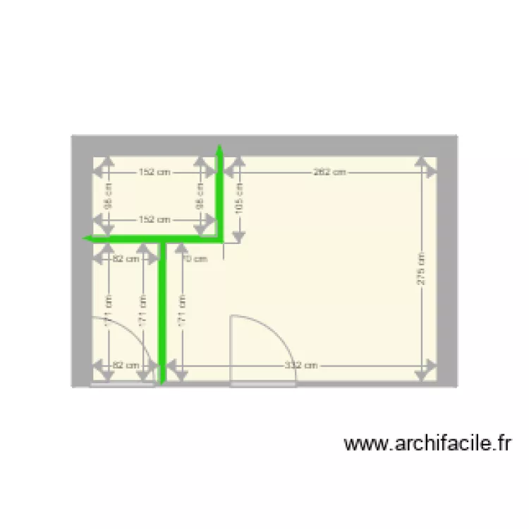 SdB &eacute;tage. Plan de 